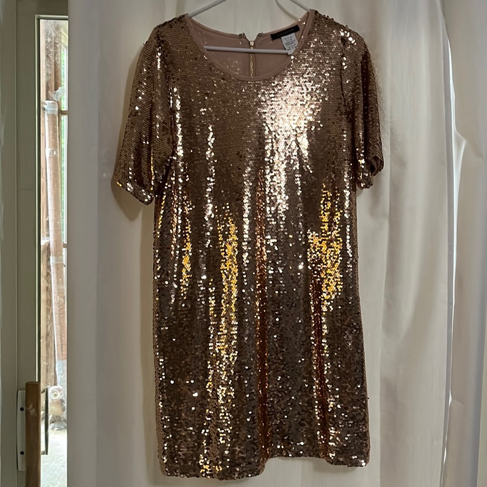 Gold mini dress